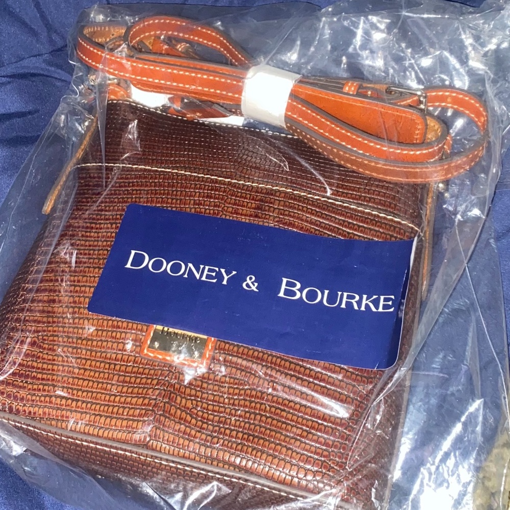 Dooney & Bourke Lizard Embossed Letter Carrier Crossbody